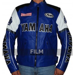 Yamaha Blue Racing Motorcycle Leather Jacket